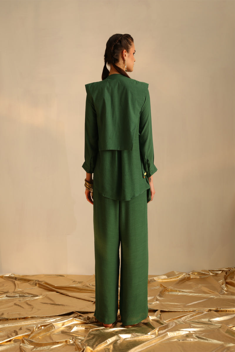 Heart shirt set with a panel waistcoat