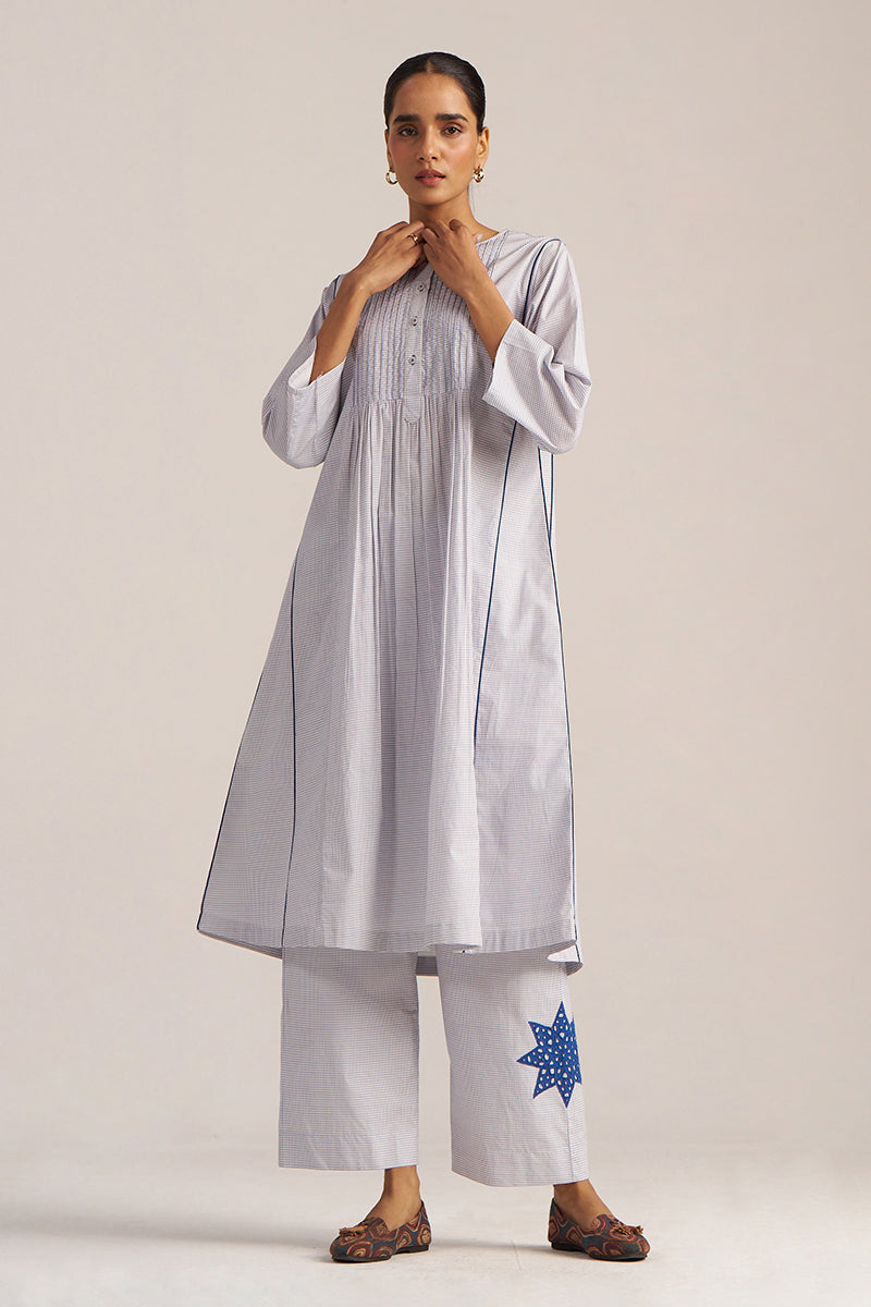 Blue Checkered Printed Co-ord Set