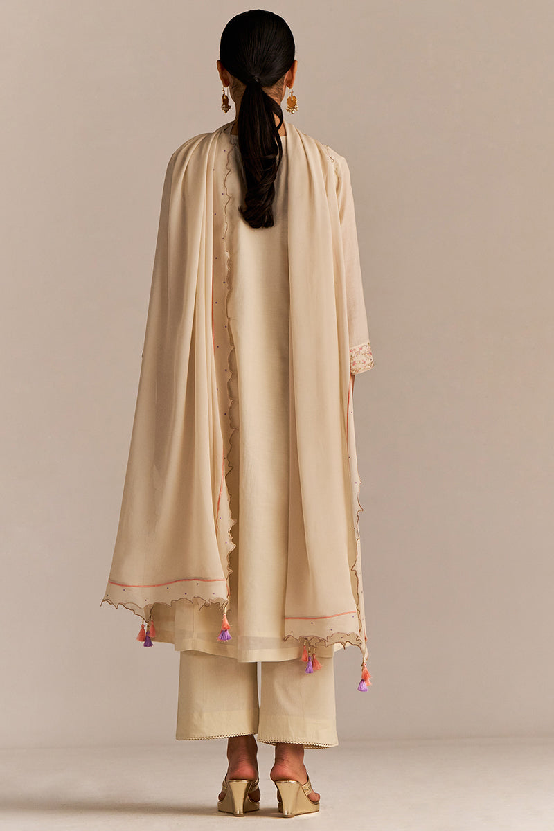 Buttercream Embroidered Kurta Set