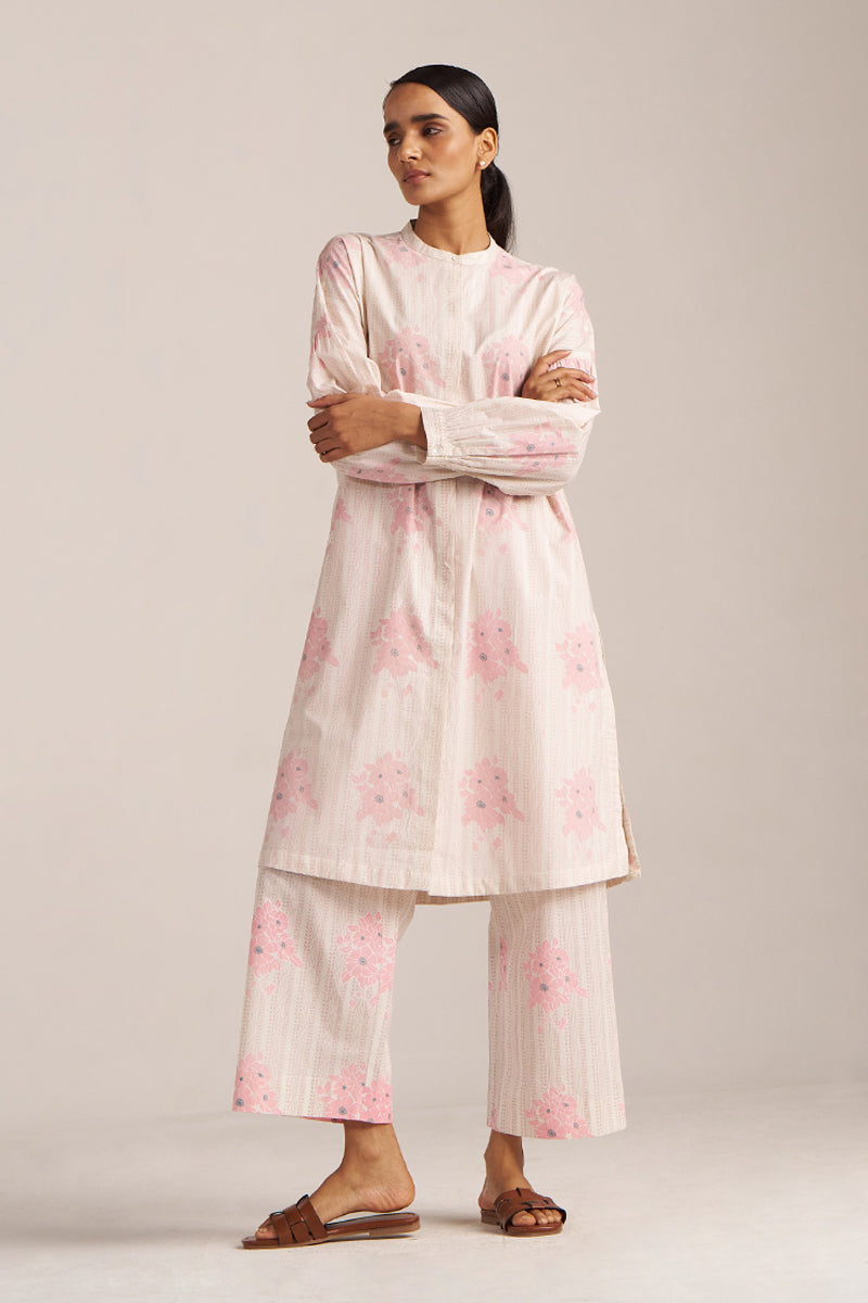 Powder Pink and Ivory Pure Cotton Co-ord Set