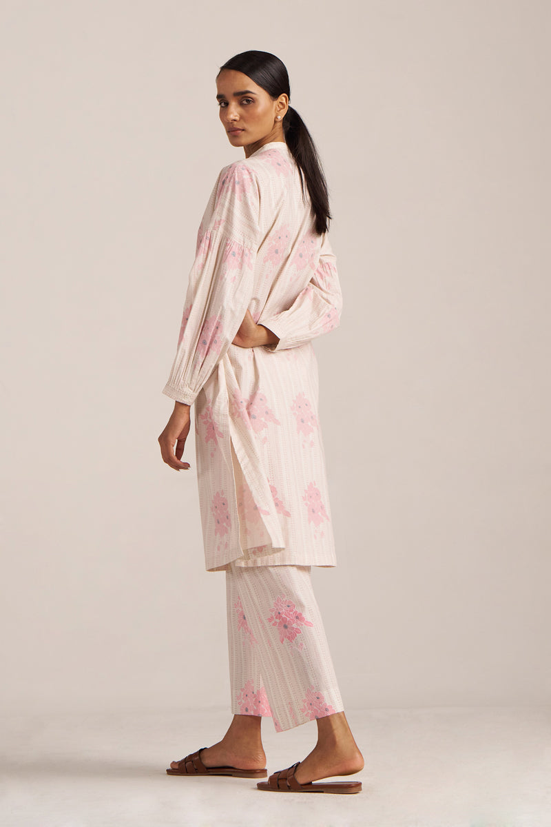 Powder Pink and Ivory Pure Cotton Co-ord Set