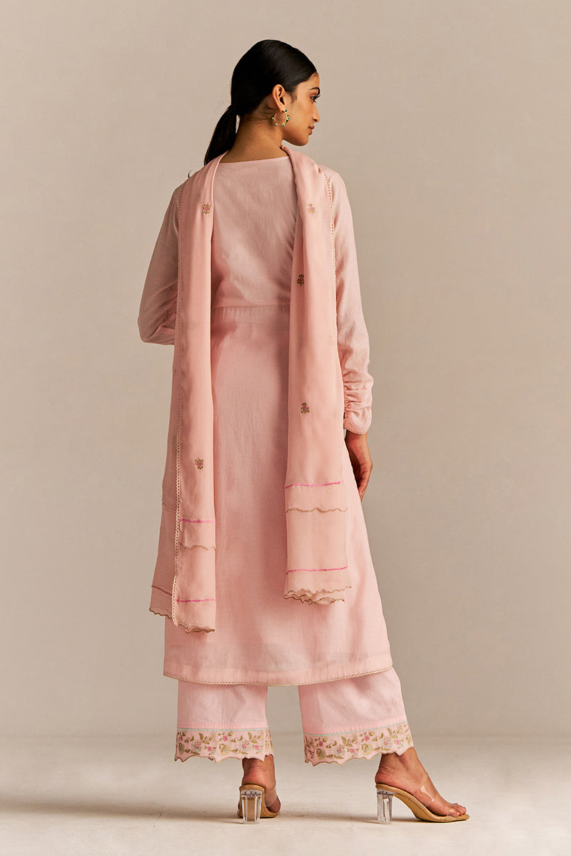 Crystal Pink Embroidered Kurta Set