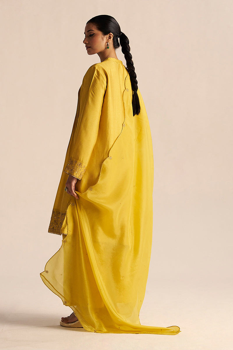 Bamboo Yellow Festive Kurta Set