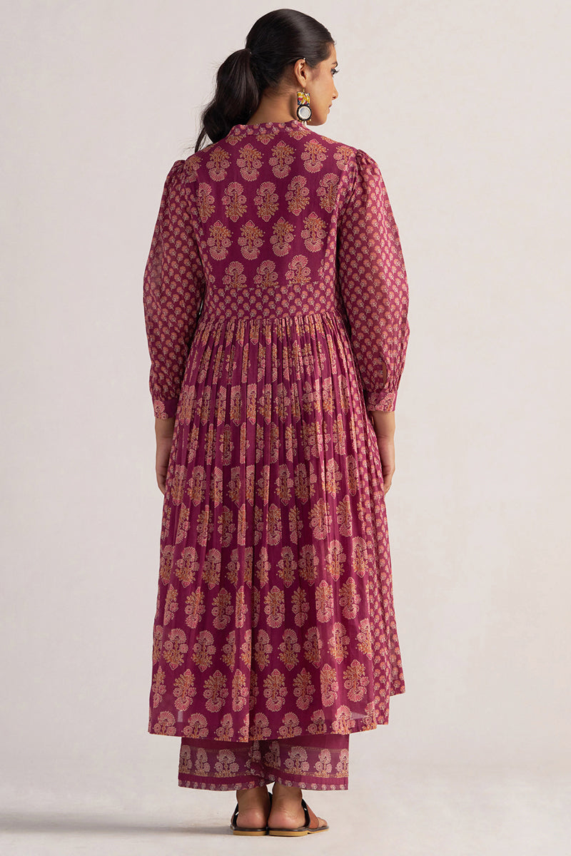 Dark Purple Mul Cotton Co-ord Set
