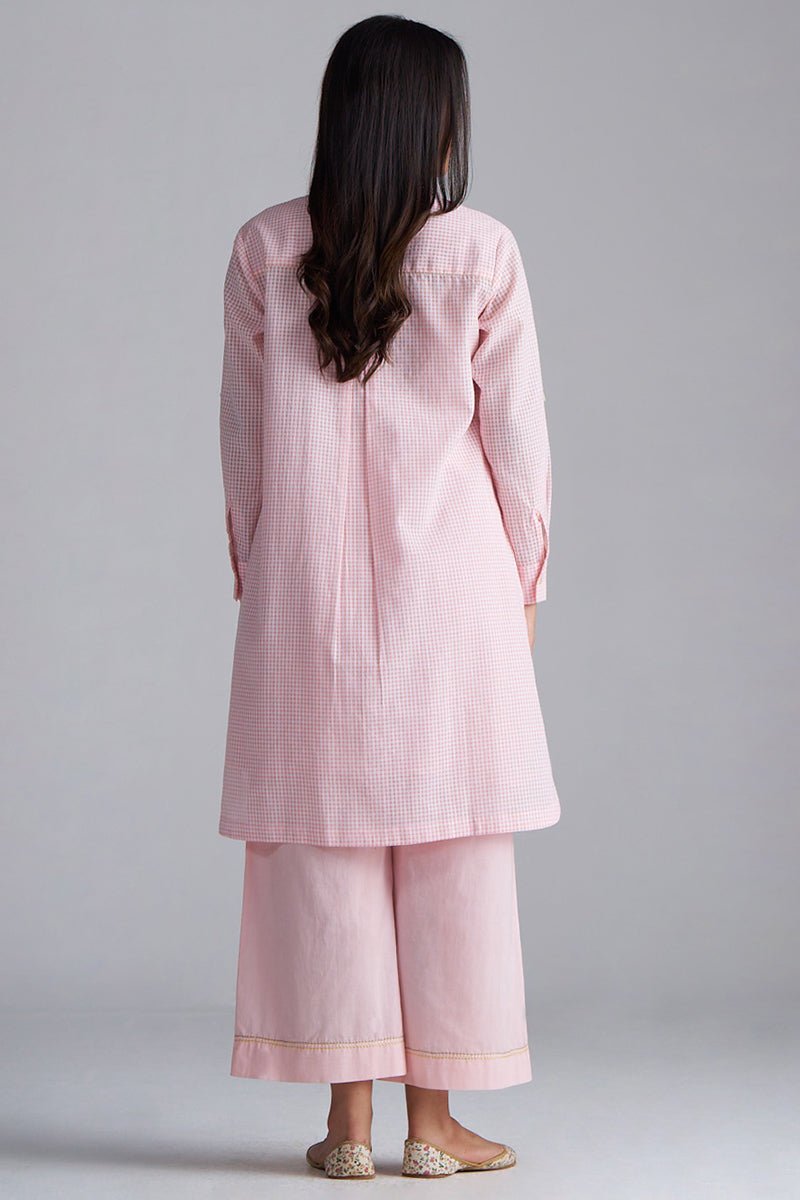 Rose Pink Mini-Check Woven Co-ord Set