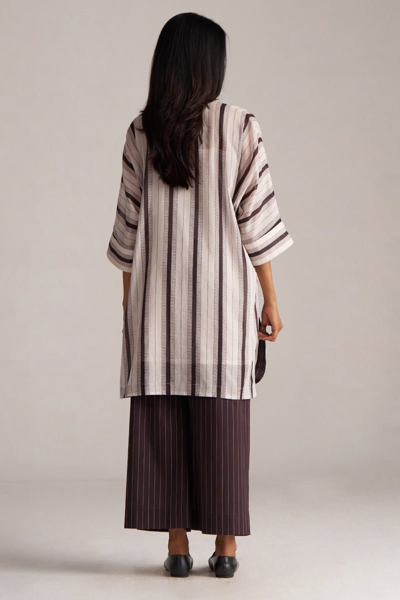 Seal Brown and Cream Mul-Mul Co-ord Set