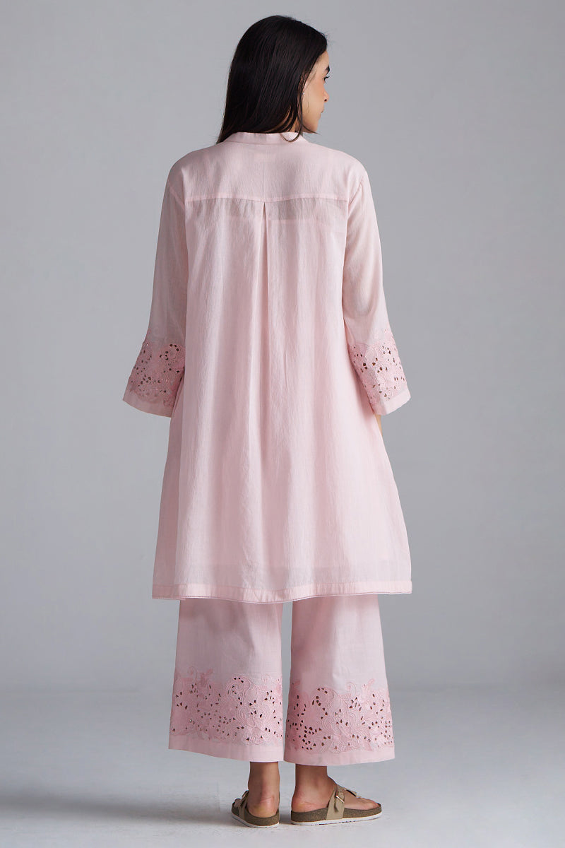 Crystal Pink Mul-Mul Co-ord Set