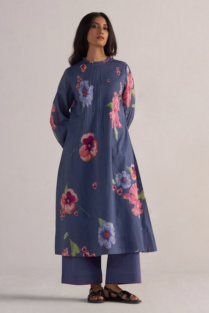 Nightshadow Blue Mul Cotton Co-ord Set