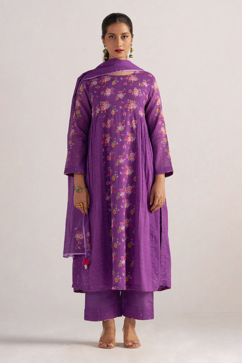 Purple Magic Mul-Mul Kurta Set