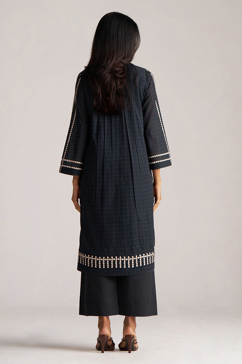 Black and White Mul-Mul Print Co-ord Set