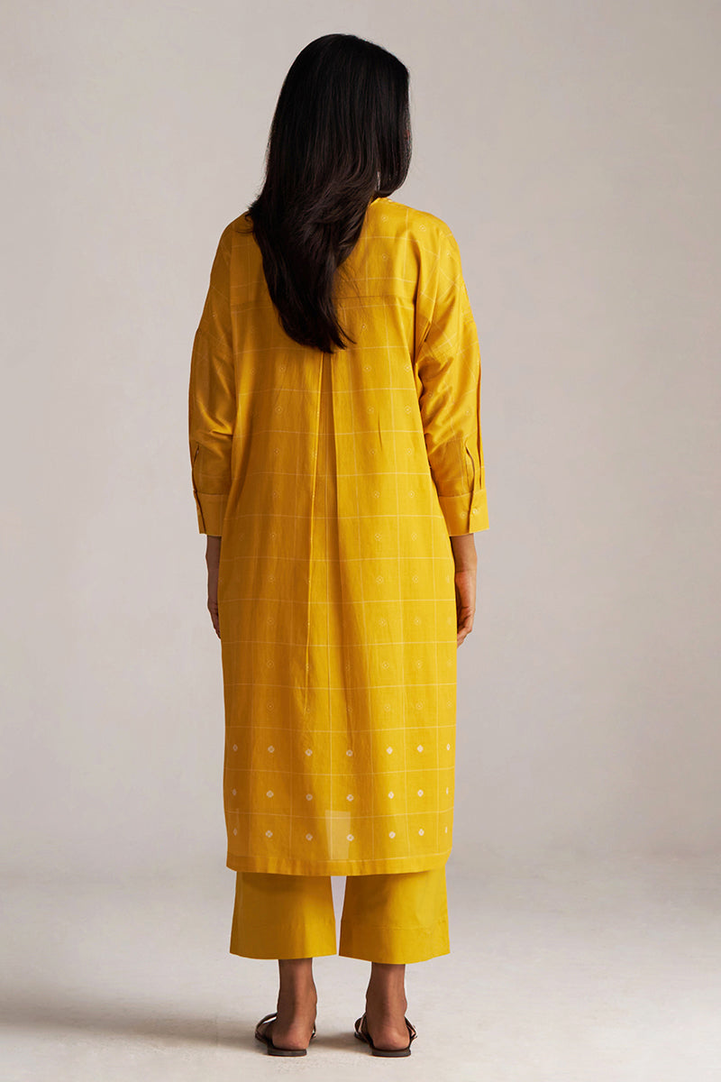 Yellow and Cream Mul-Mul Print Co-ord Set