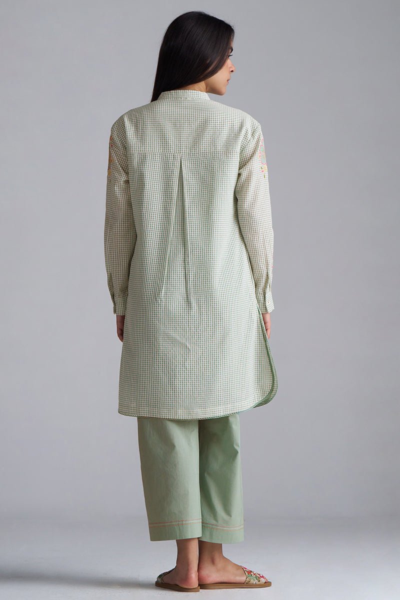 Granite Green Mini-Check Woven Co-ord Set
