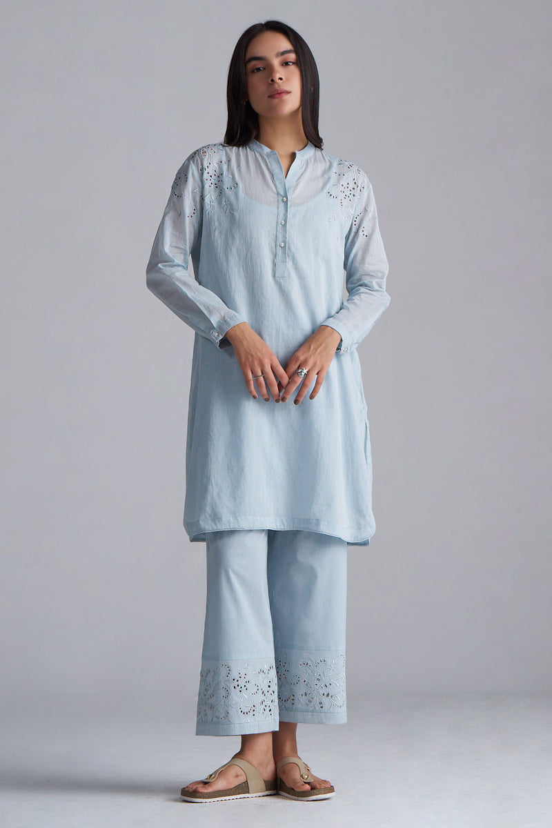 Chalk Blue Mul-Mul Co-ord Set