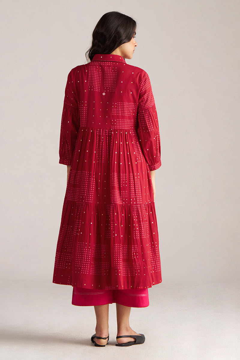 Samba Red and Beetroot Purple Cotton Co-ord Set