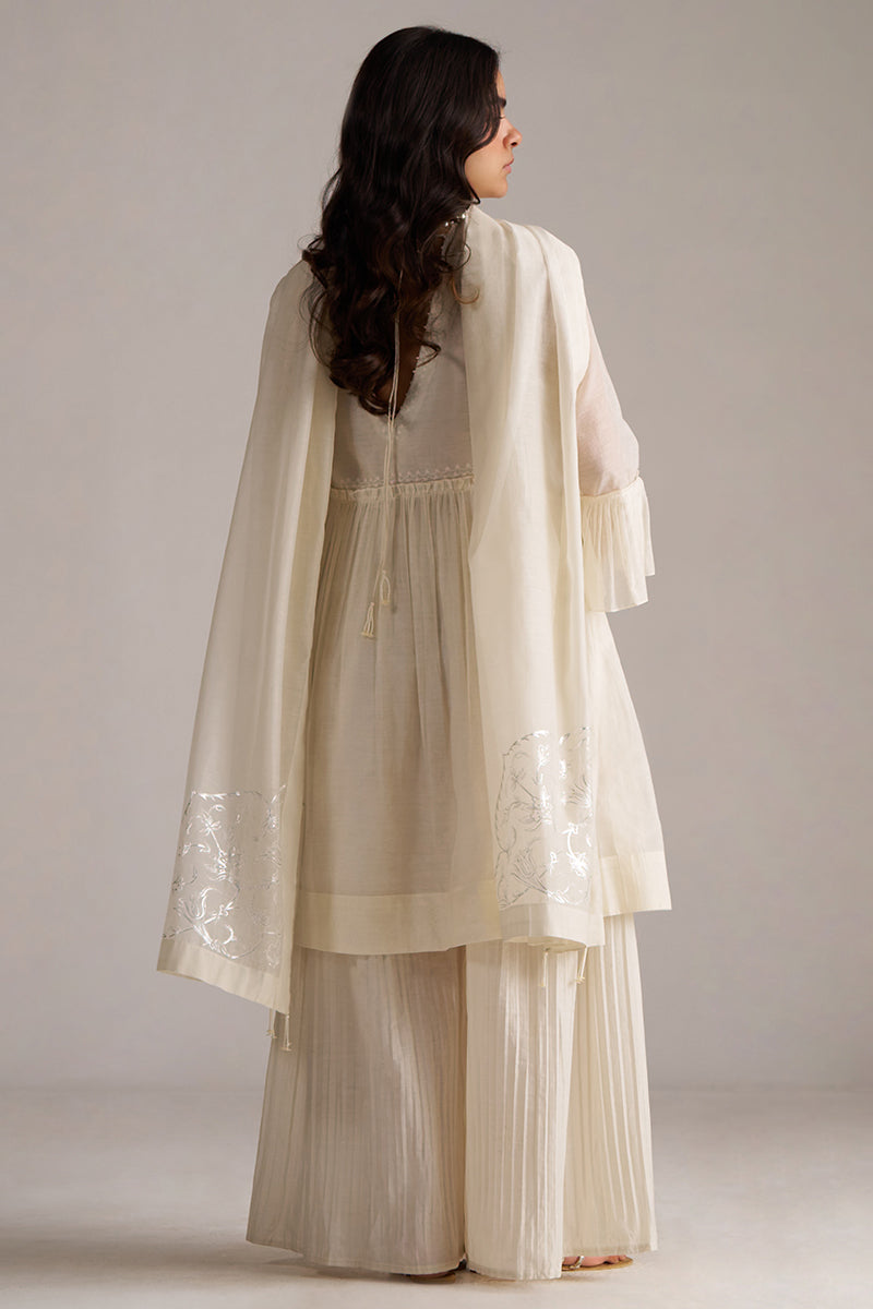 Ivory Pure Chanderi Kurta Set