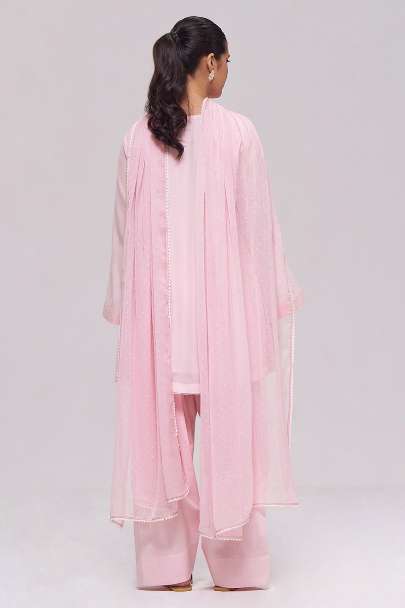 Light Pink Mul-Chanderi Kurta Set