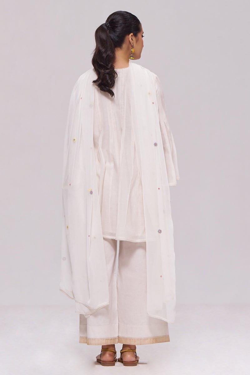 Ivory Mul-Chanderi Kurta Set