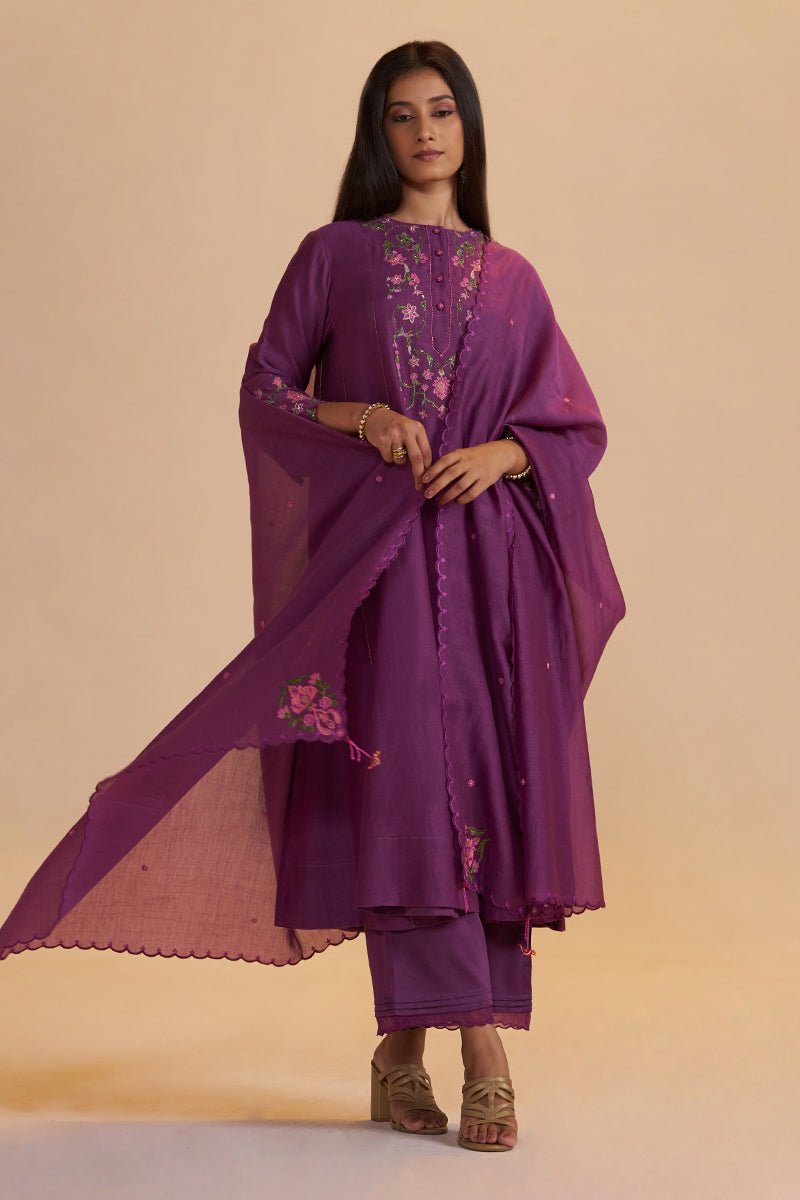 Eggplant Purple Festive Kurta Set