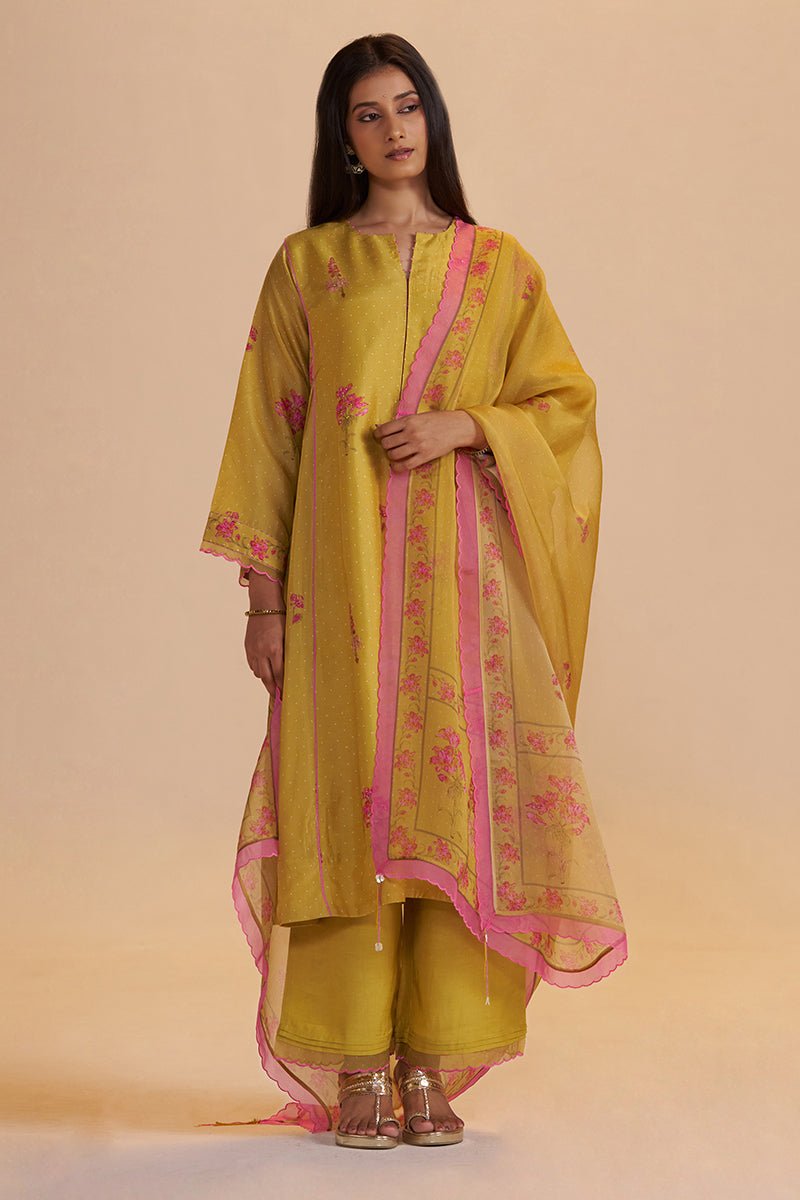 Haldi Yellow Silk Festive Kurta Set