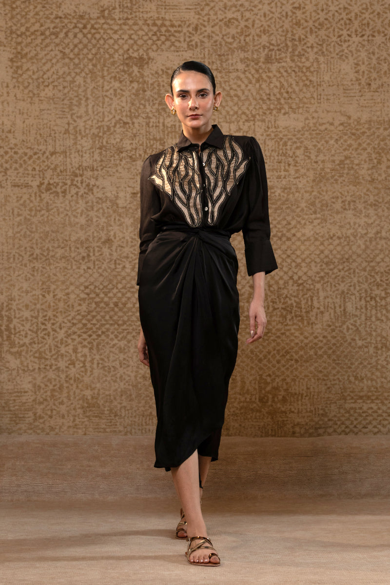 Diamond Yolk Shirt Set - Black