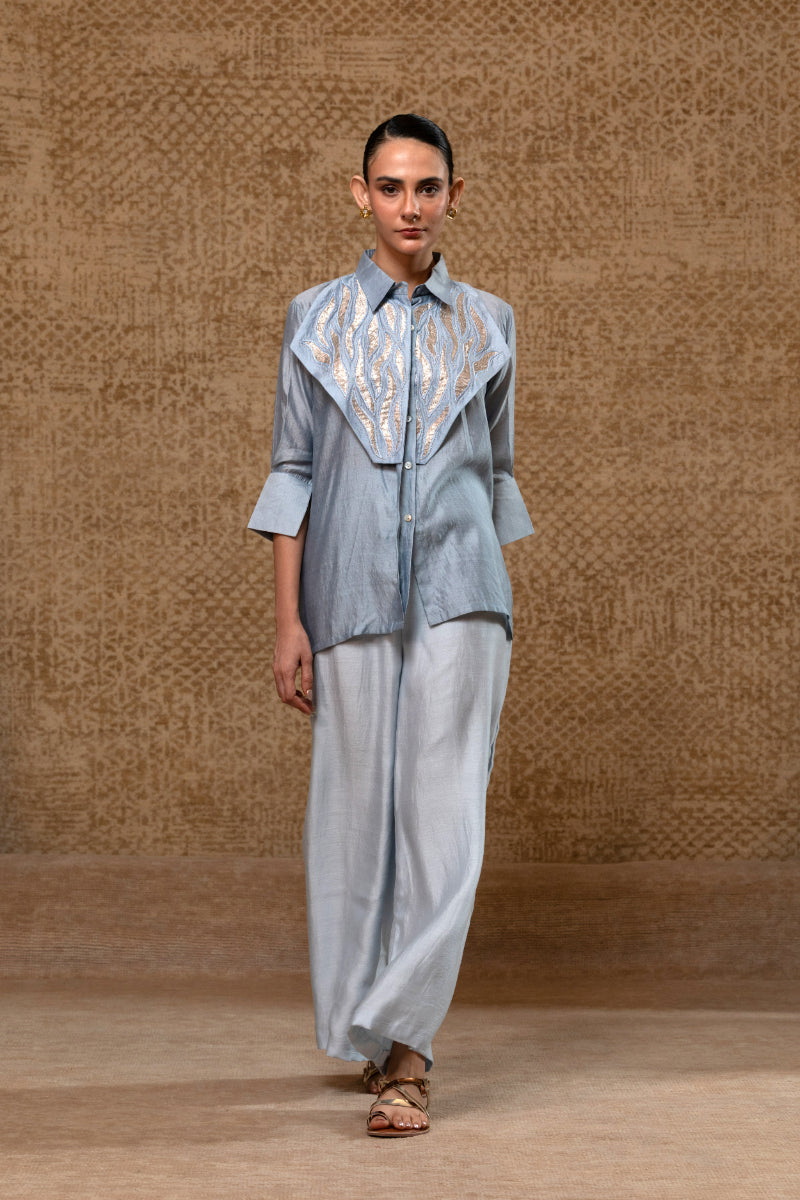 Diamond Yolk Shirt Set - Blue