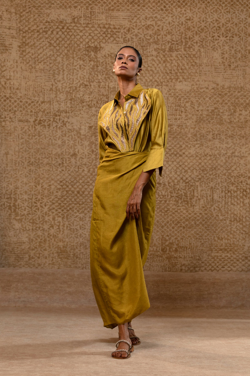 Diamond Yolk Shirt Set - Mustard