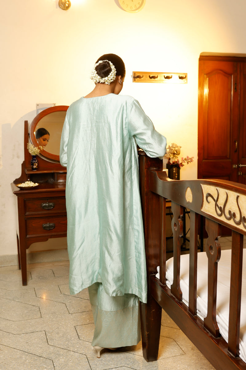 Sehej Blue High Low Kurta Set