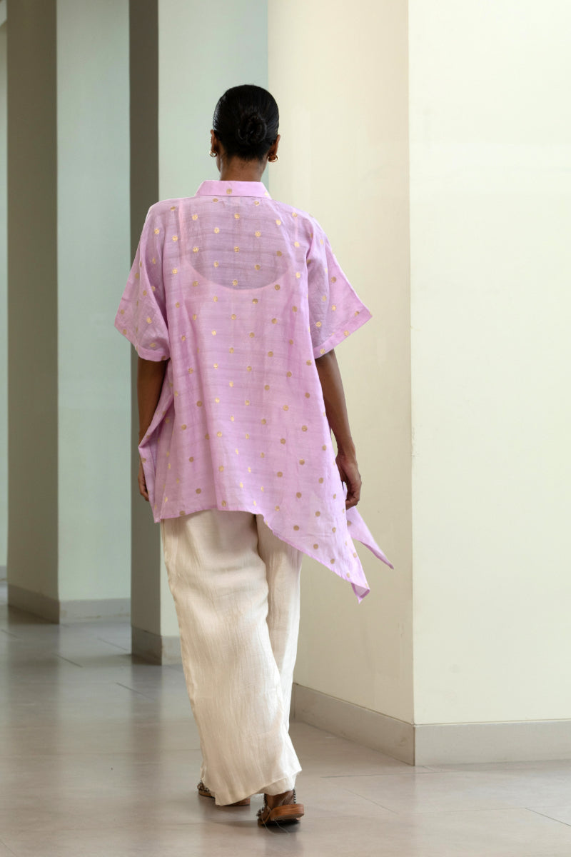 Asymmetrical Rose Shirt - Lilac