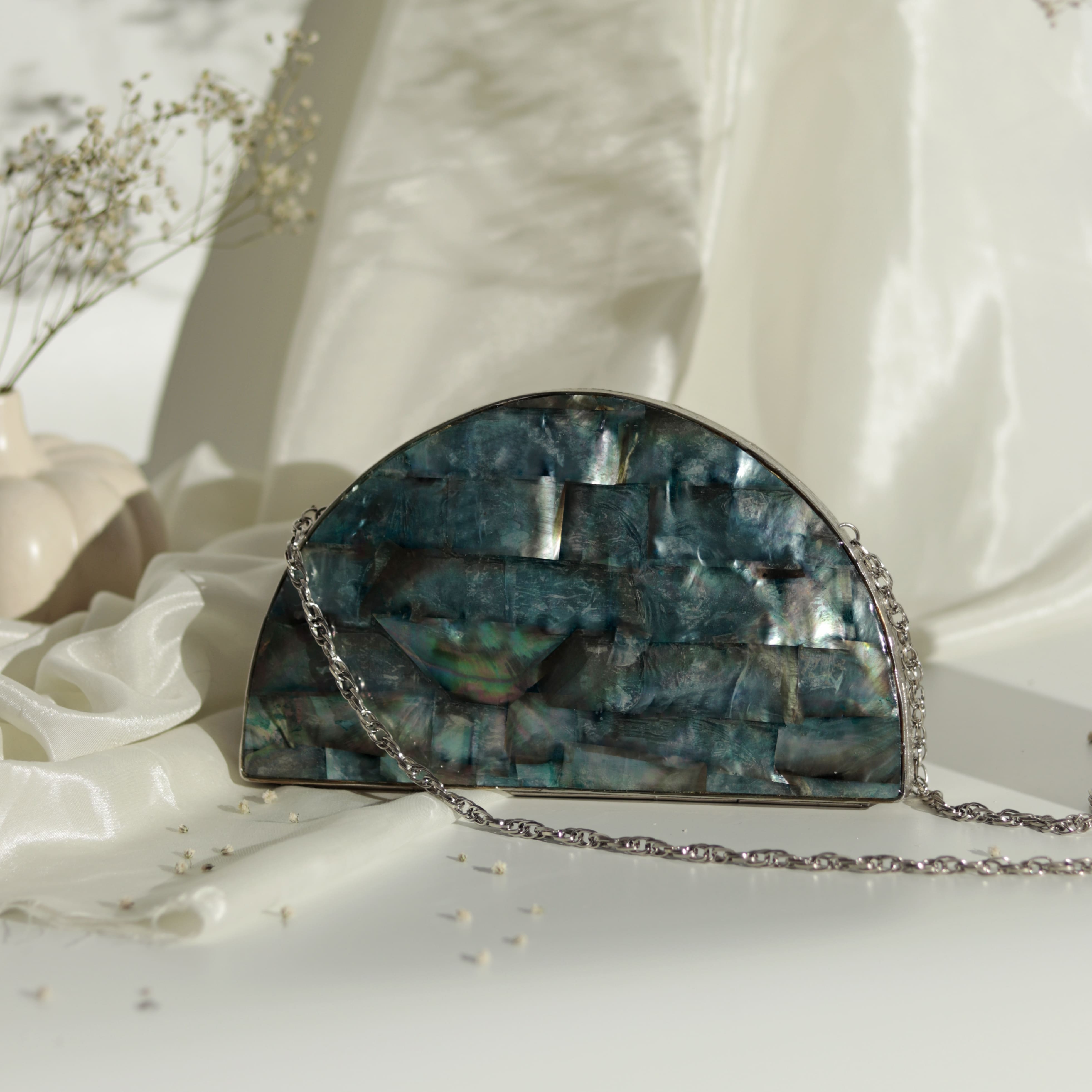 THE TAN CLAN Eyan Mother of Pearl Clutch