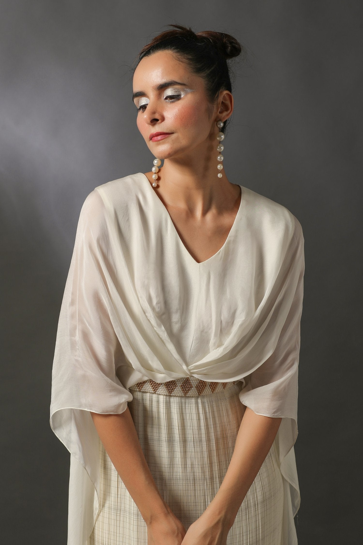 Off White Evening Gown