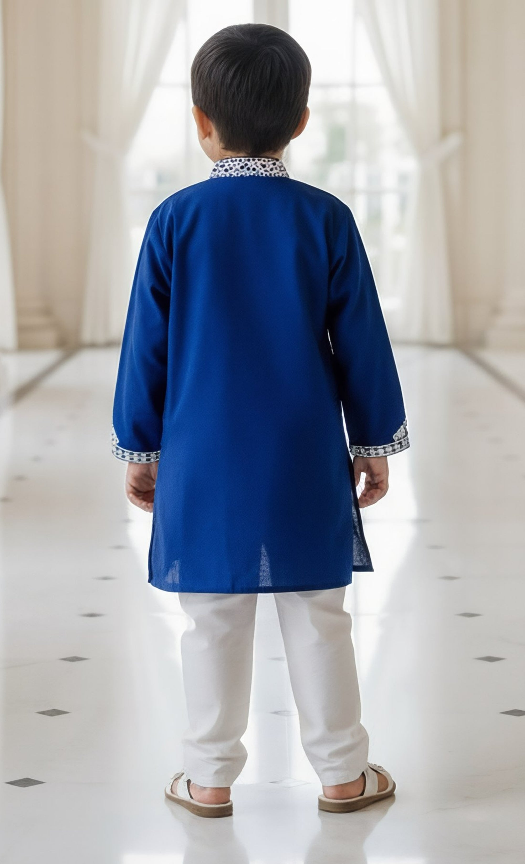 Blue Kurta with Dori Embroidery and Salwar