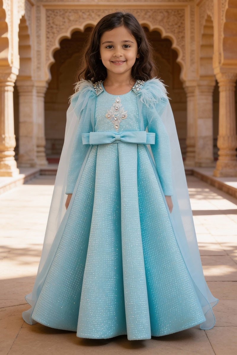 Blue Sequence Embroidery Gown