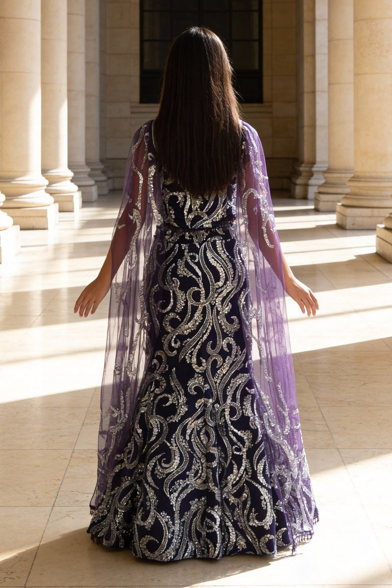 Purple Cut Dana Embroidered Lehenga Choli Set