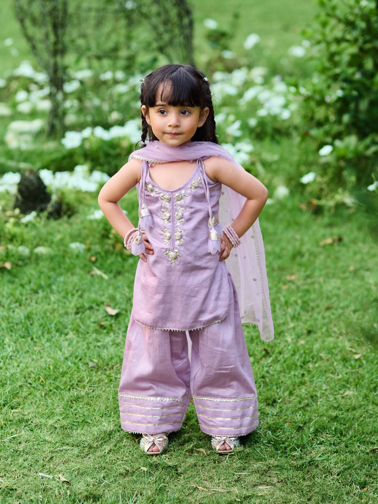 Lilac Kurti with Farshi Salwar