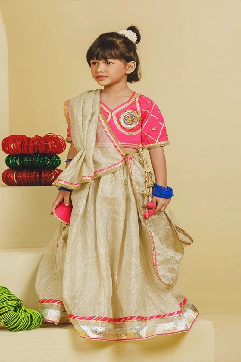 Pink Aangi Choli with Lehenga Set