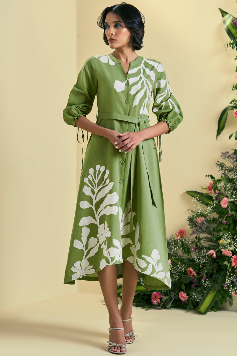 Origani Green Iris Dress