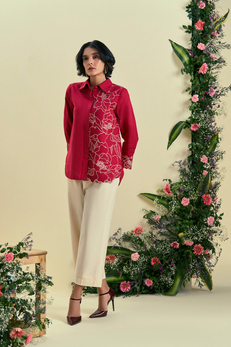 Origani Red Bloom Co-ord Set