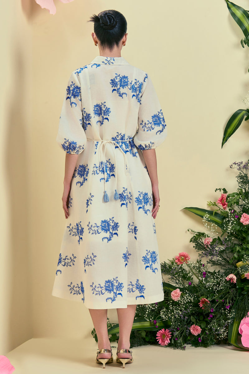 Origani Off White Diora Midi Dress