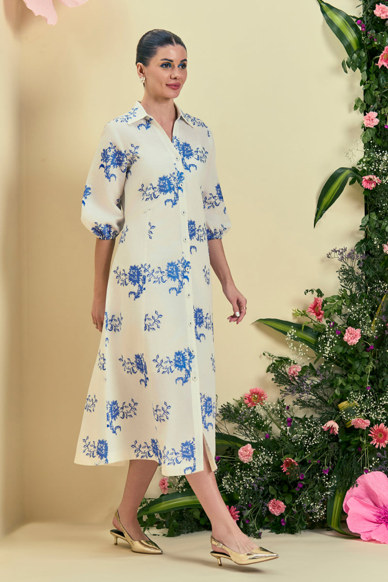 Origani Off White Diora Midi Dress