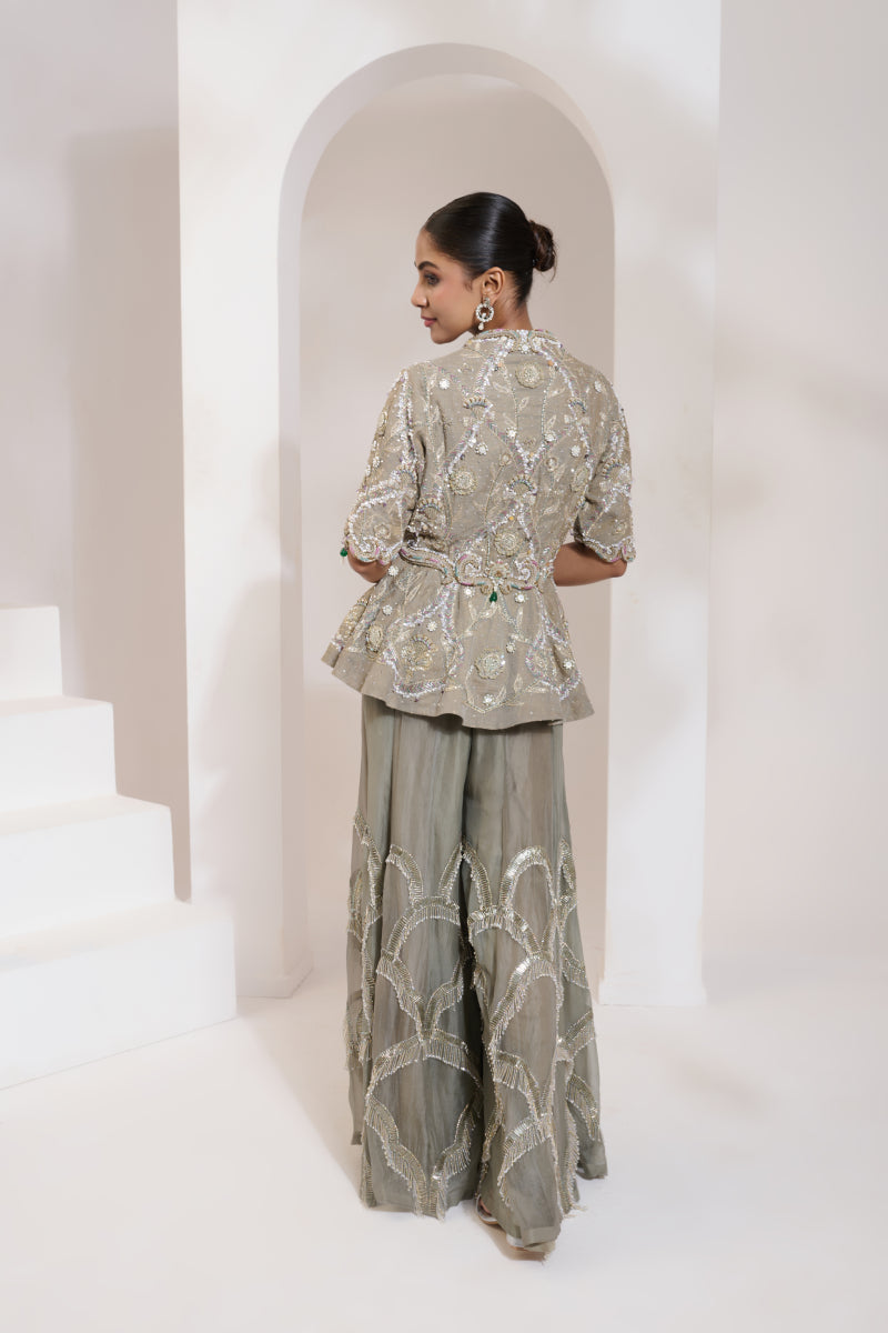 Floriana Peplum Set – Moss