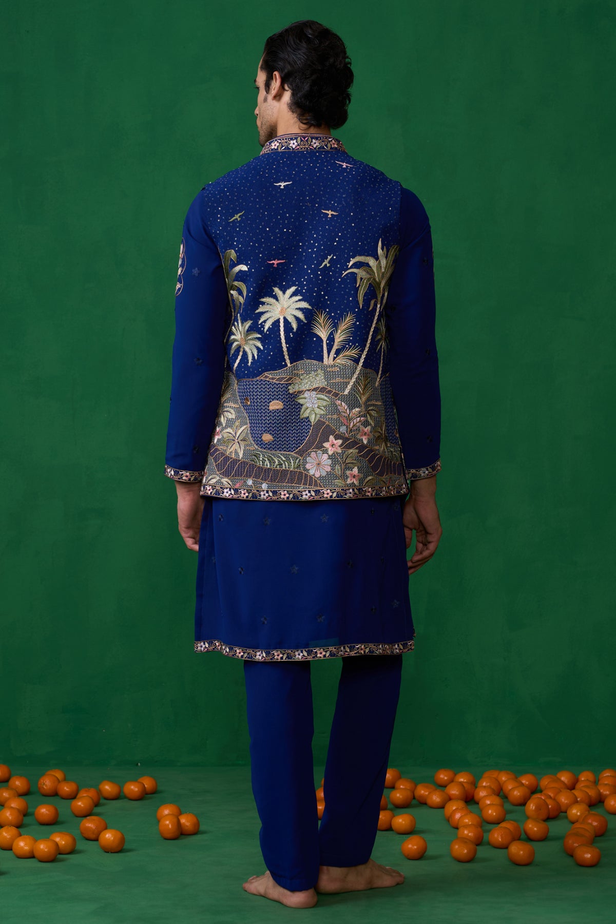 FOREST BLUE KURTA JACKET SET