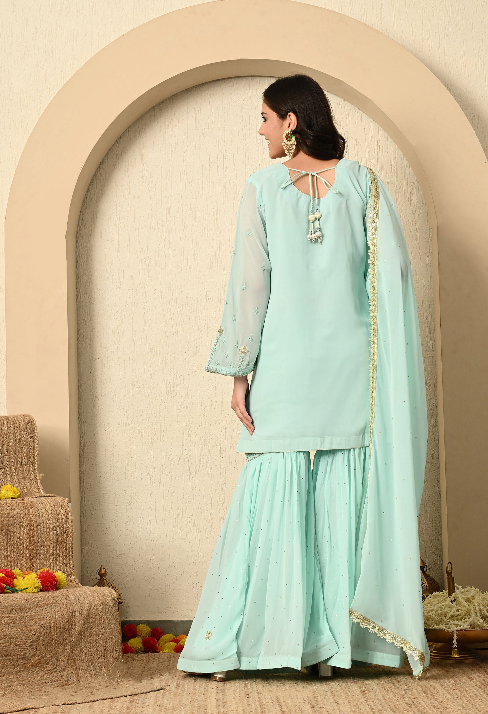 Light Green Sharara Set