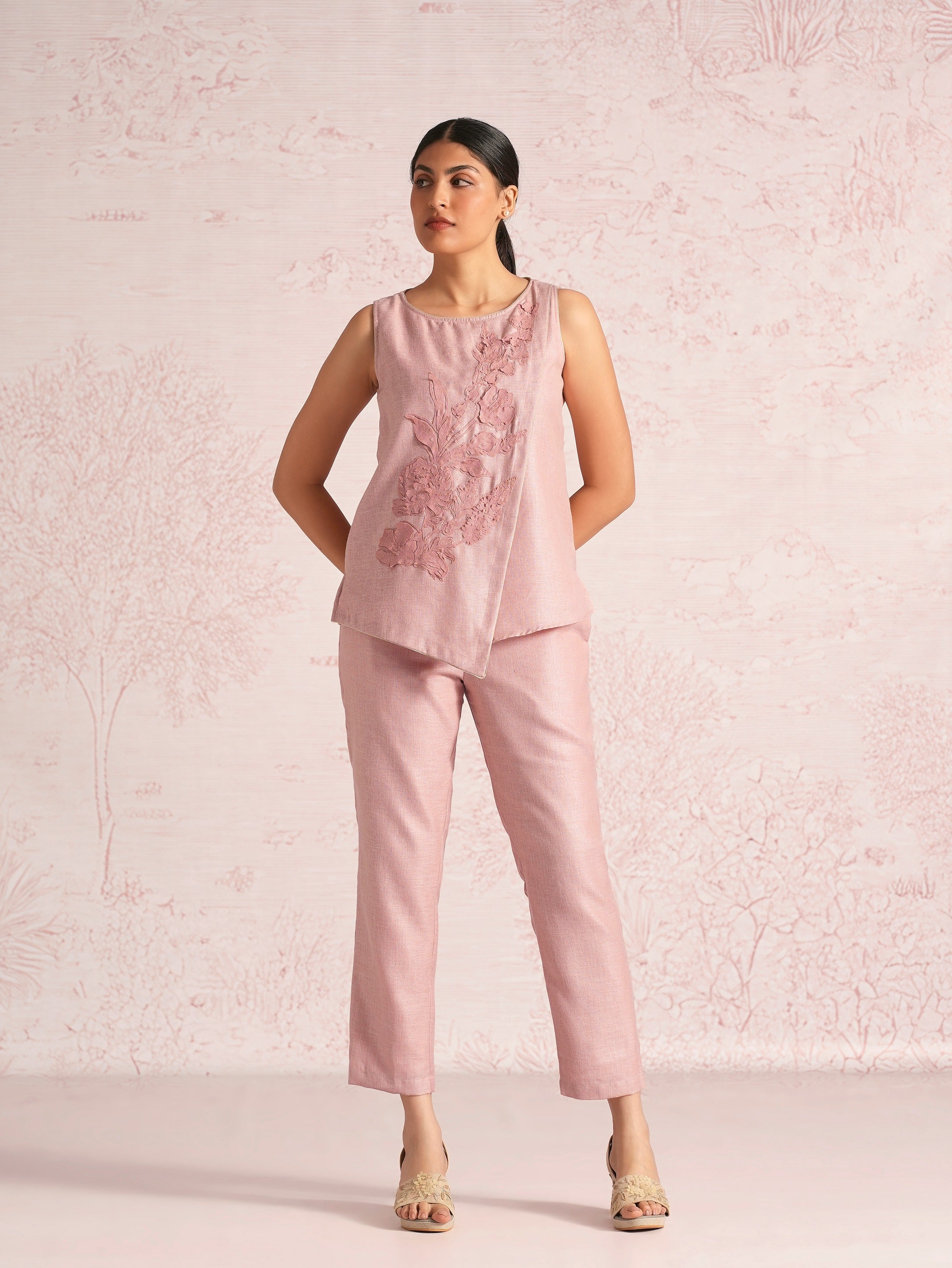 Floral shadows Angle Co-ord - Blush