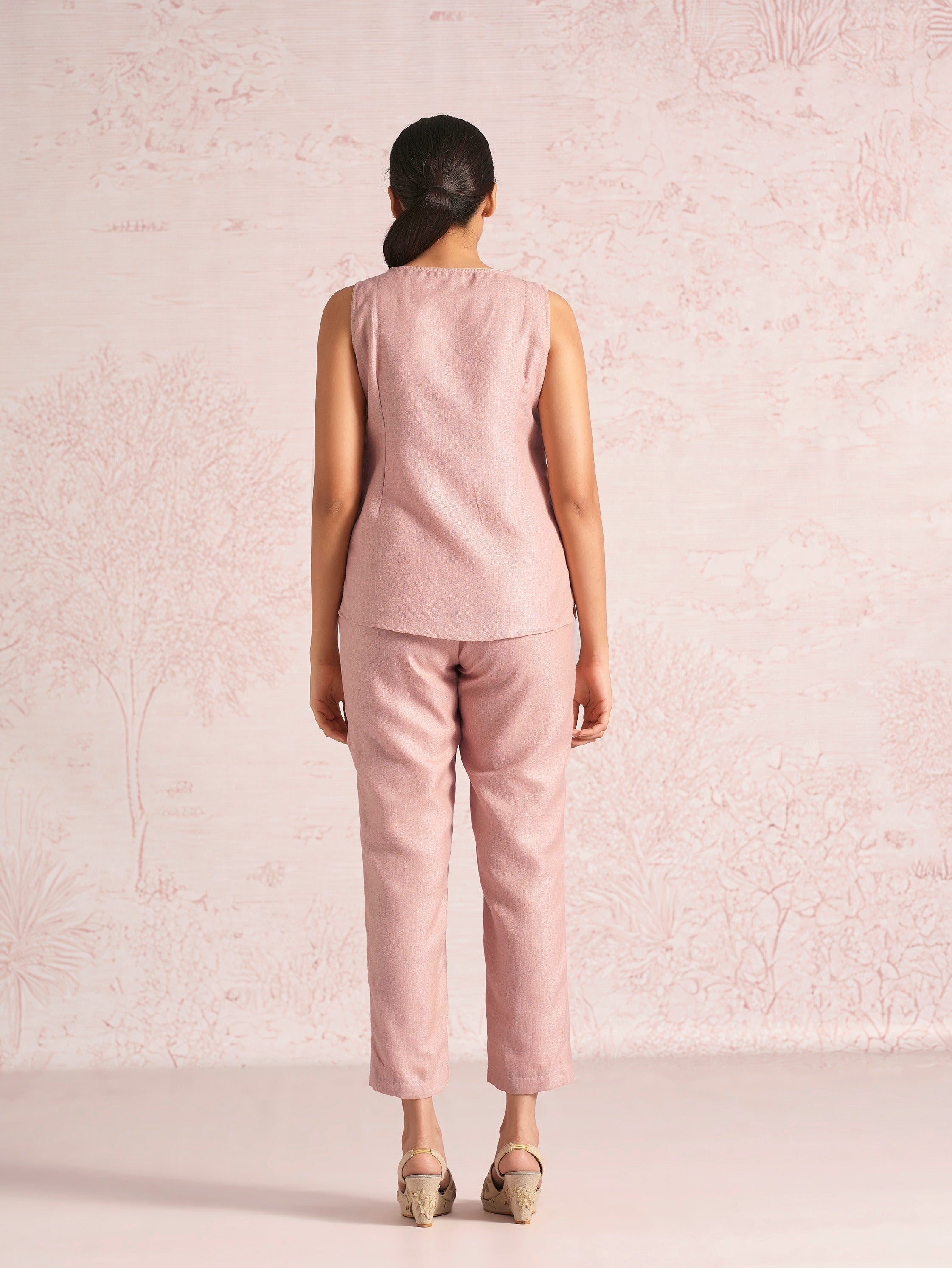 Floral shadows Angle Co-ord - Blush