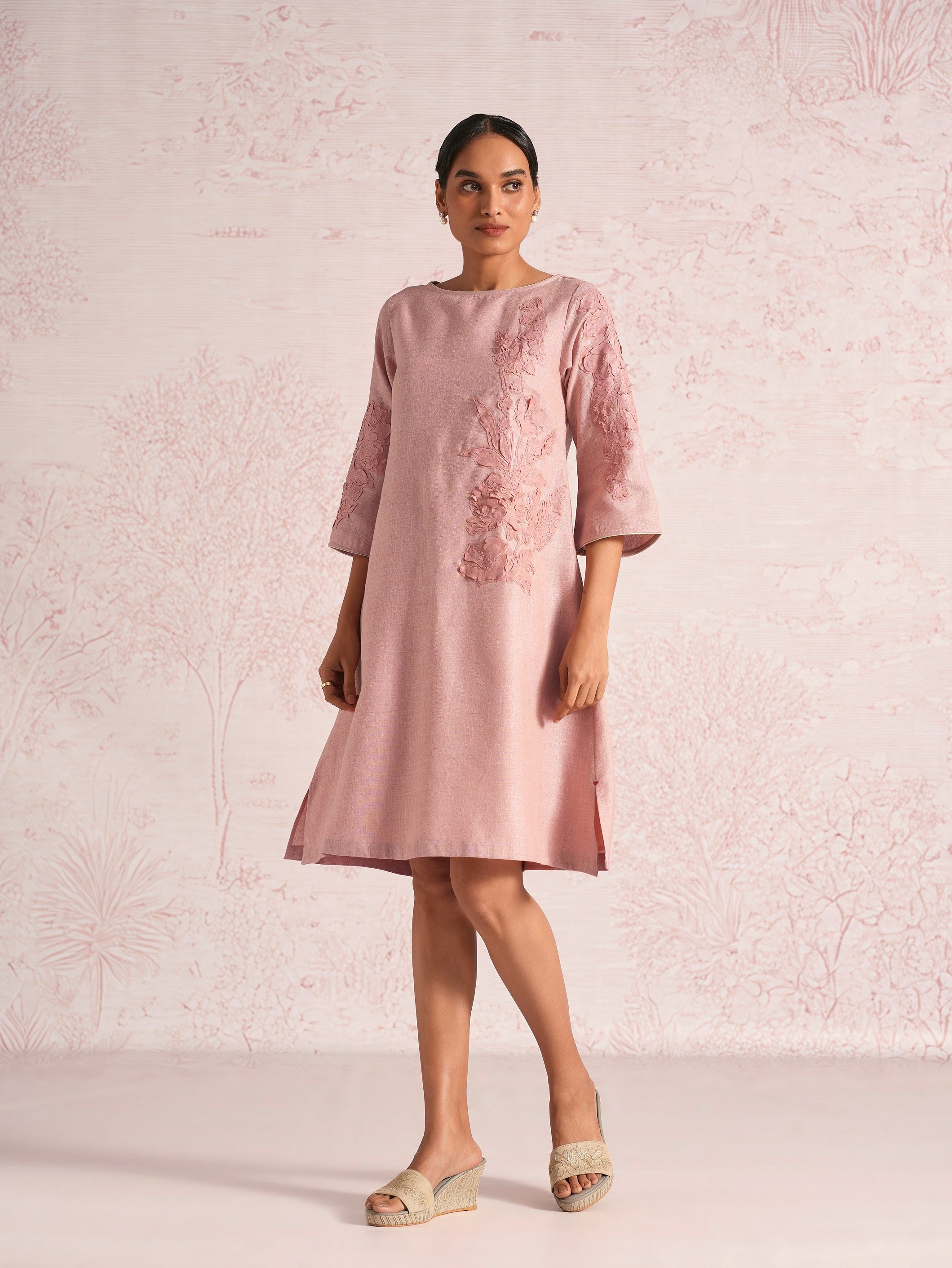 Floral Shadows Jenny Dress - Blush