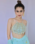 Load image into Gallery viewer, Blue Cowrie Embroidered Sharara Dupatta Set
