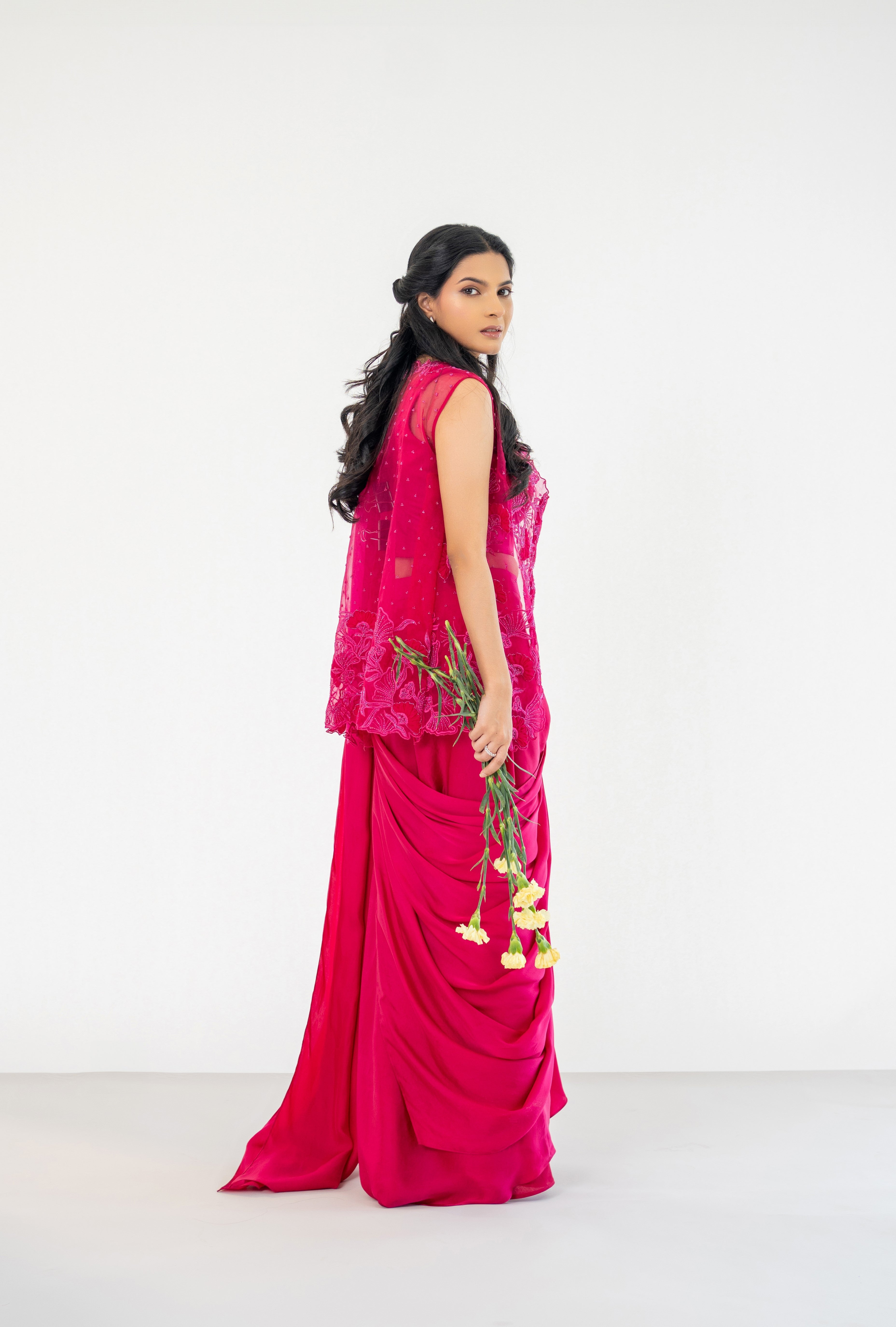 Foxtail Drape Saree Set