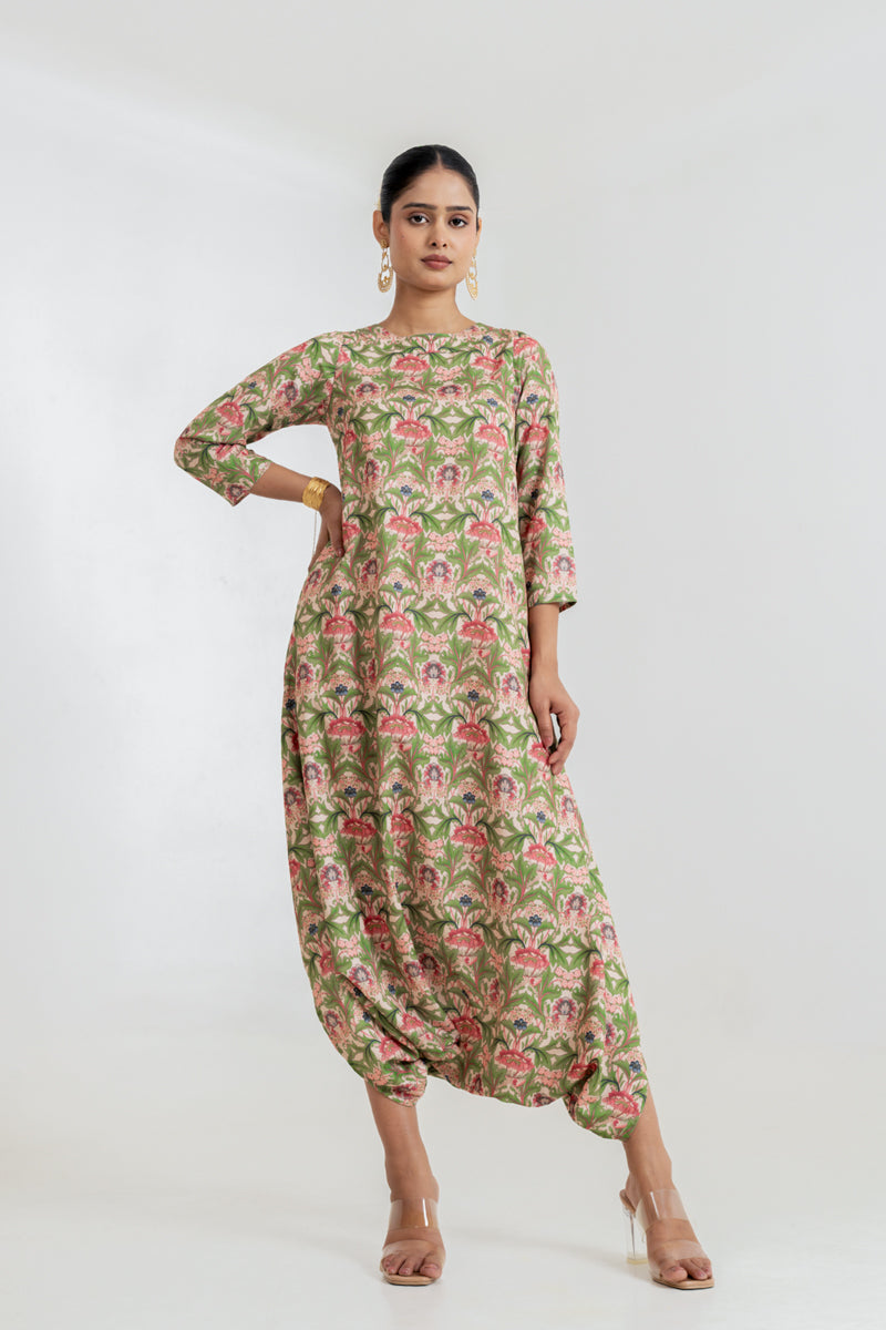 Regal Green Dhoti Jumpsuit