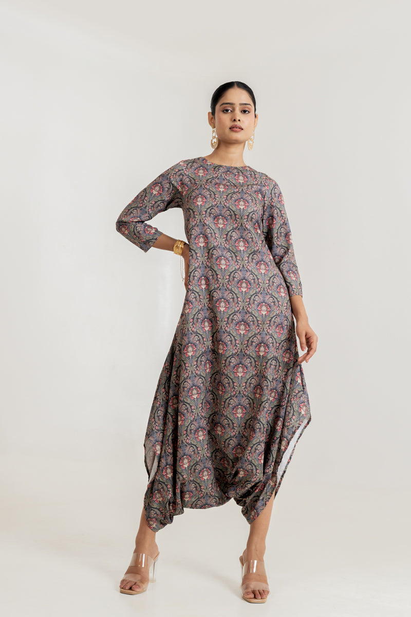 Black Botanica Dhoti Jumpsuit