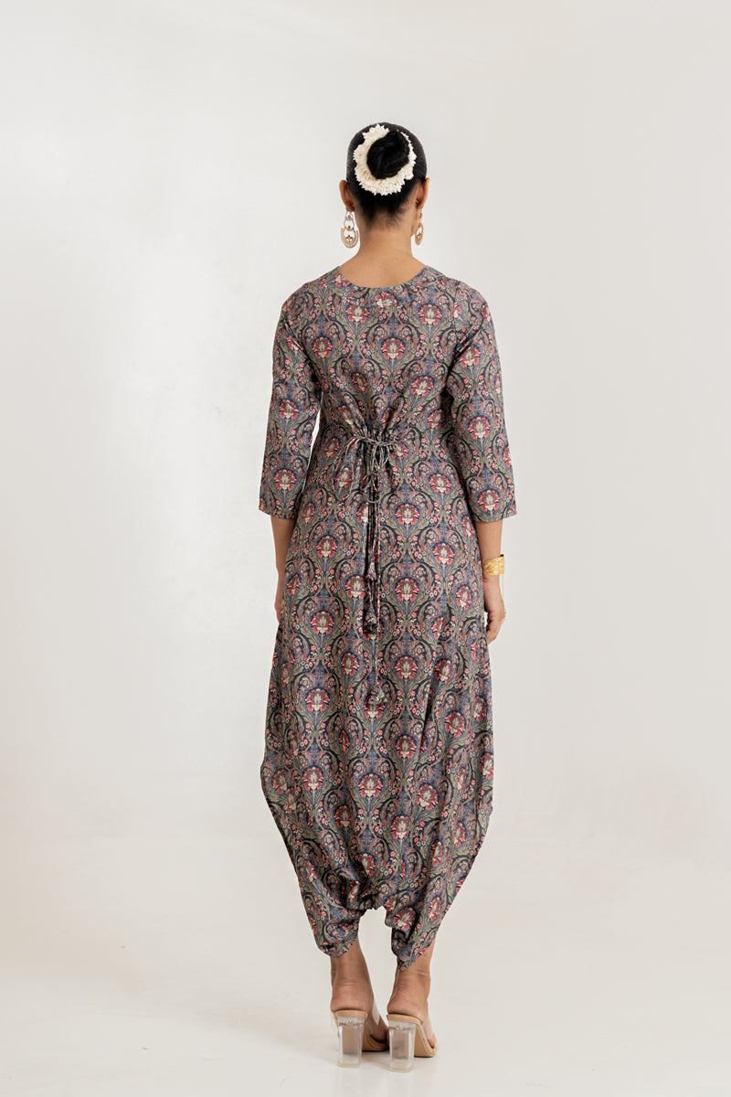 Black Botanica Dhoti Jumpsuit